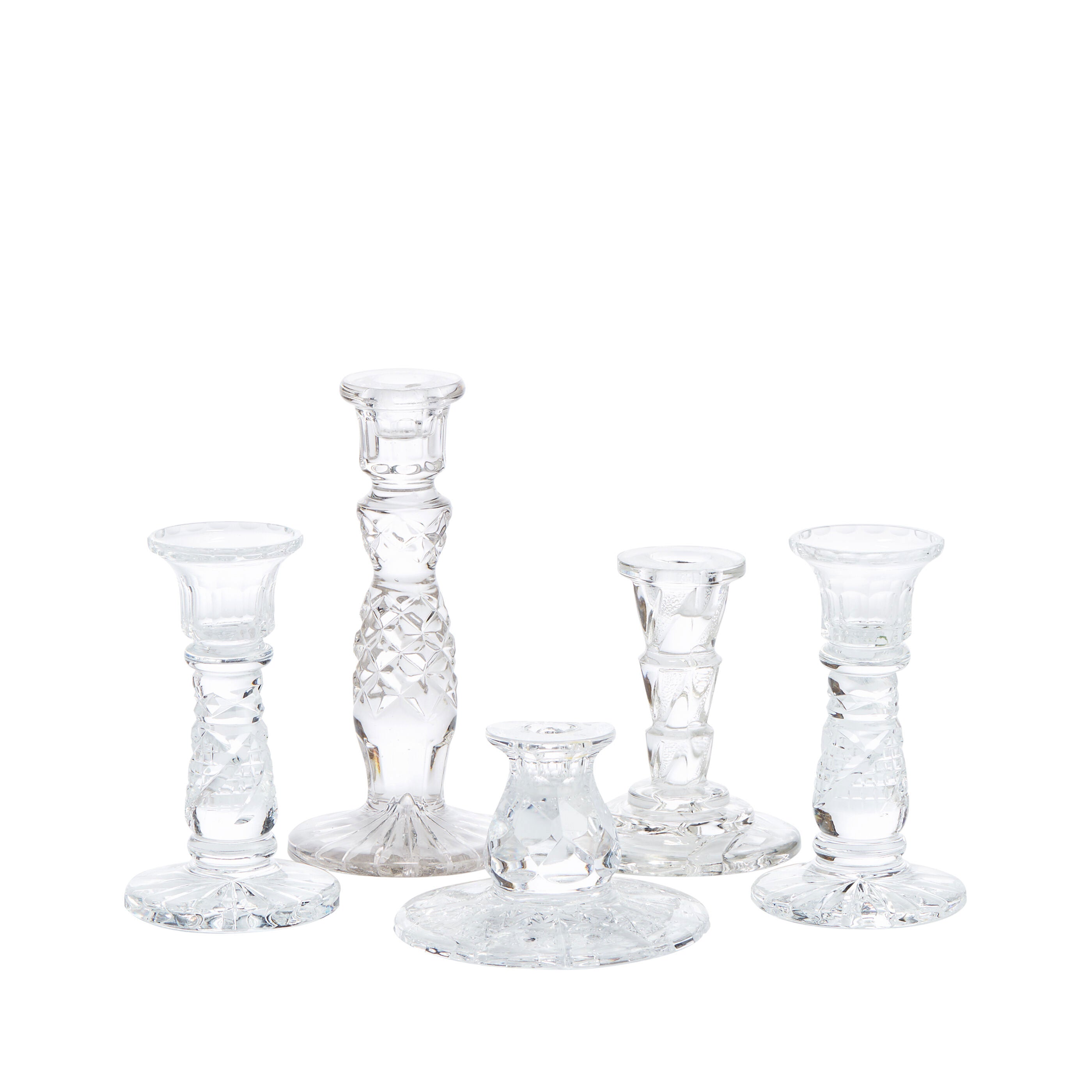 Small Crystal Candleholders in various sizes for Hire - 066