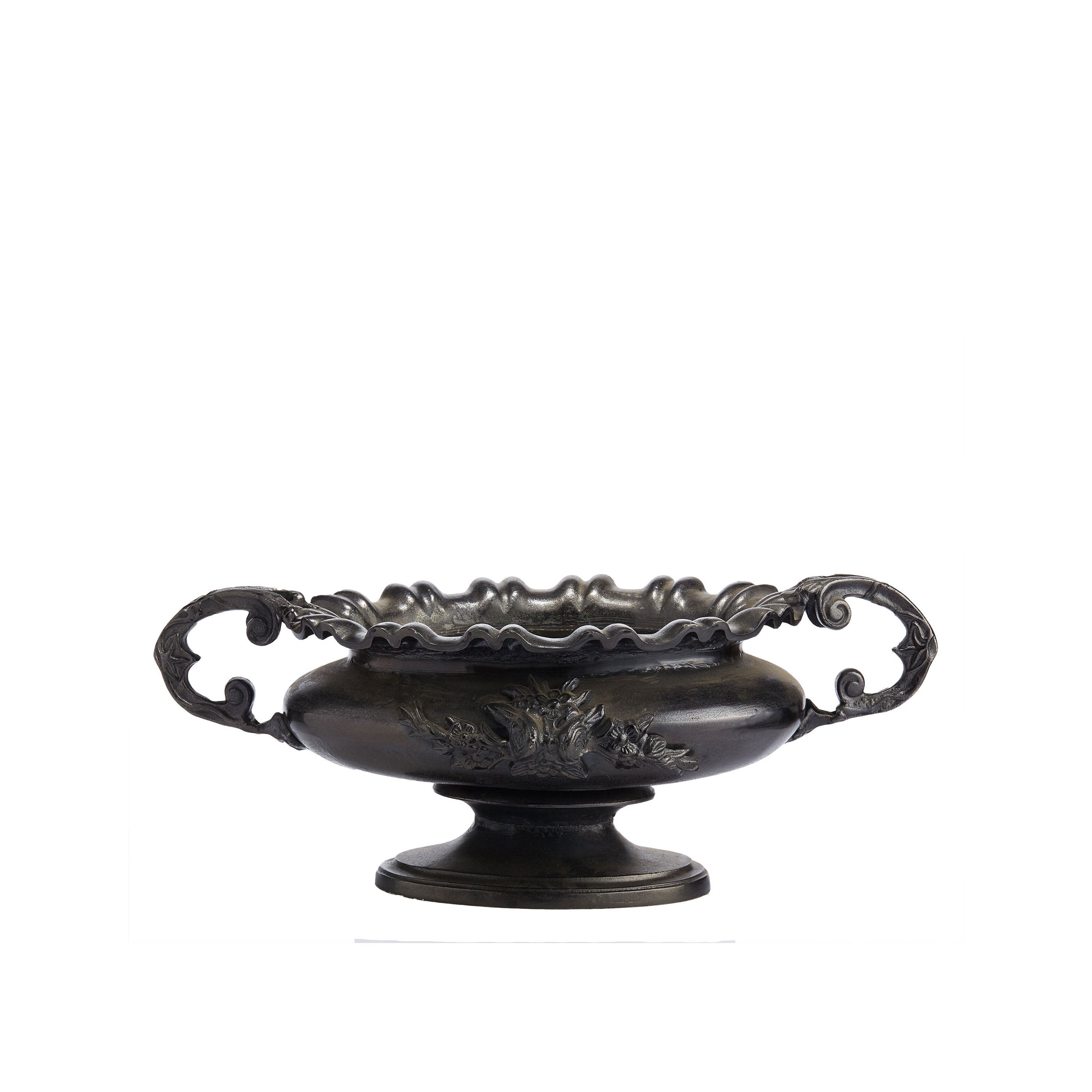Wide Black Decorative Urn with Handles for Hire - 103