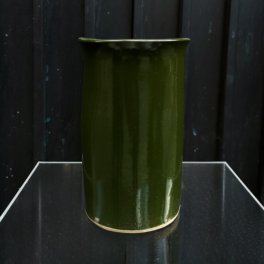 MW. Ceramics Glossy Dark Green Vase