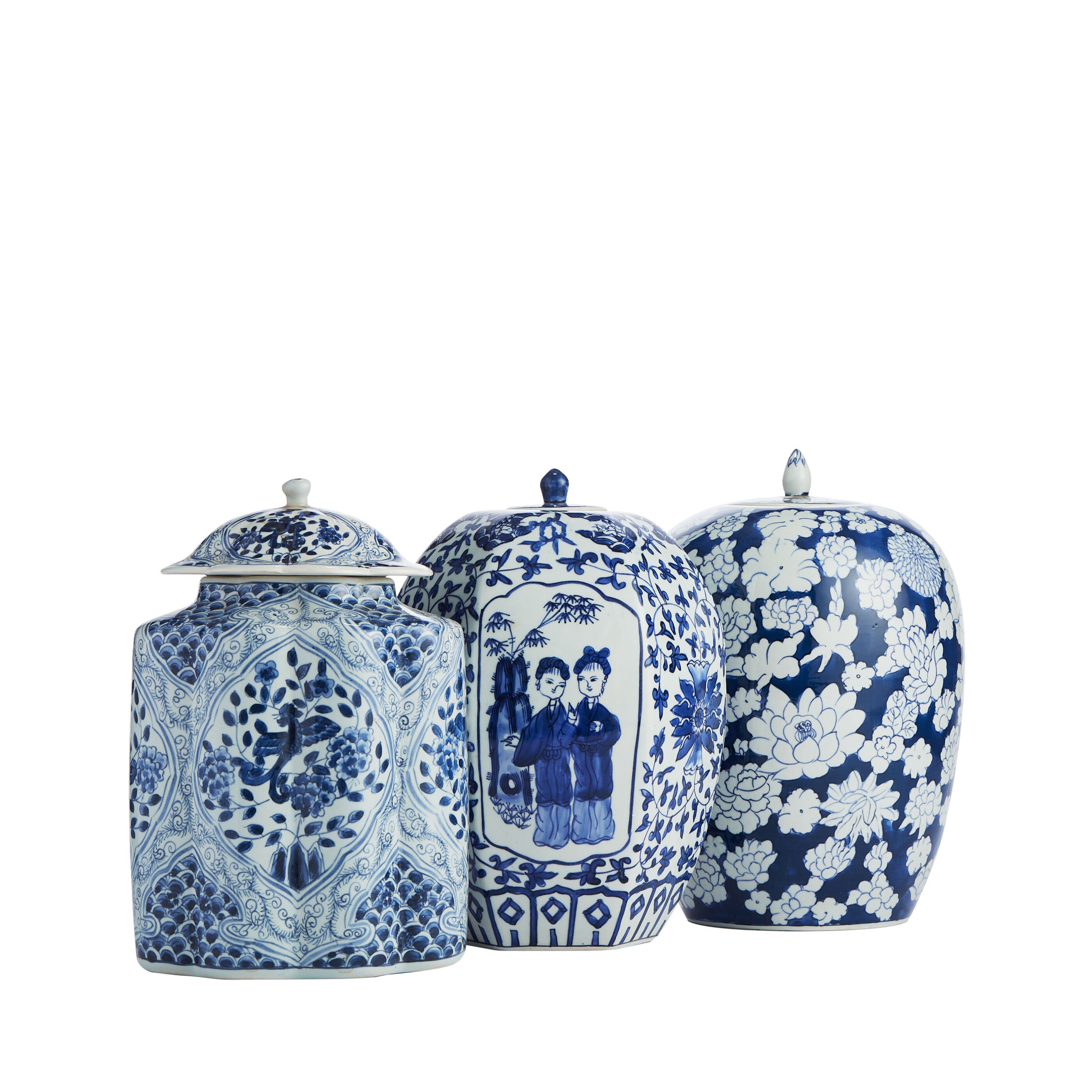 Blue & White China Jars with Lids for Hire - 221