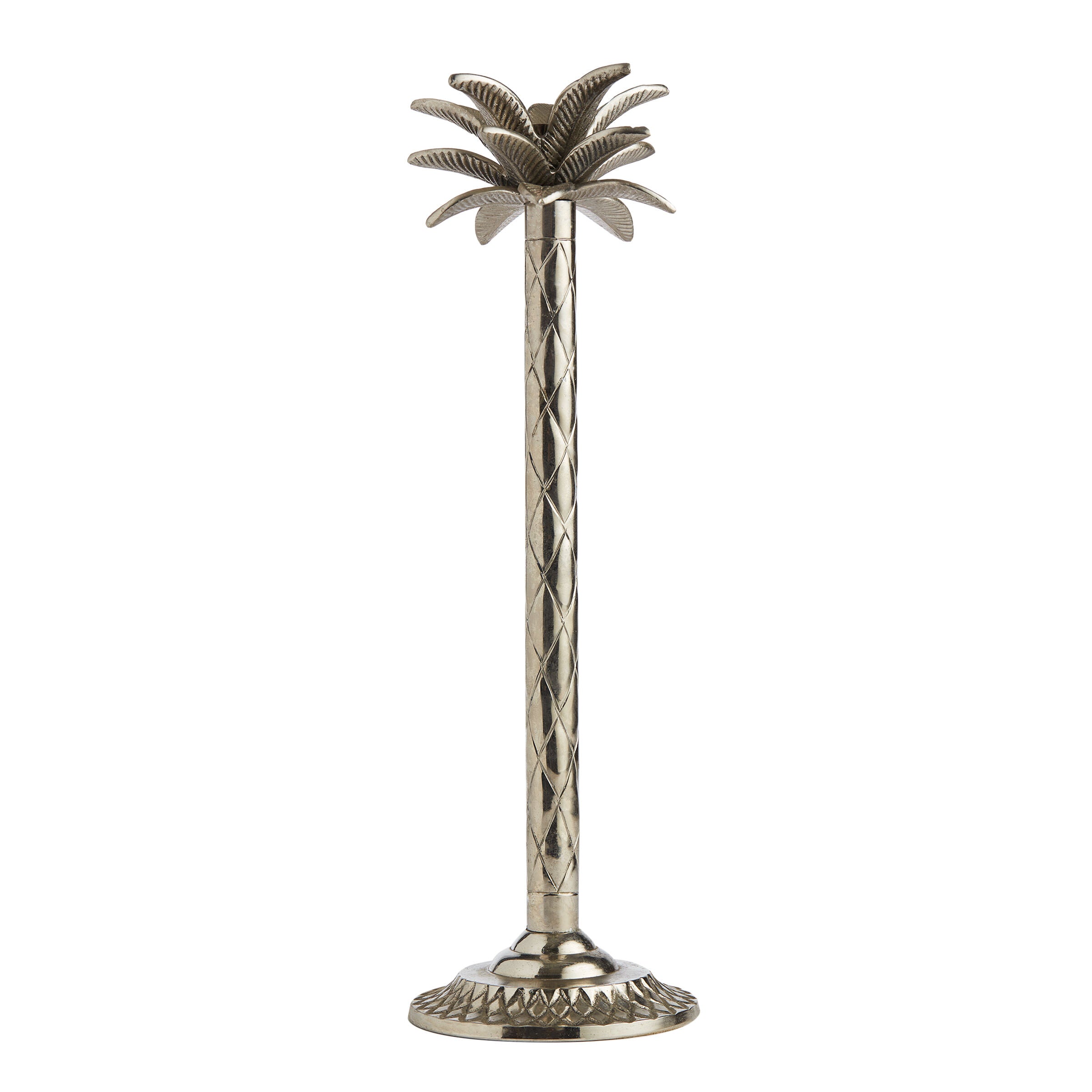 Tall Silver Palm Tree Candlestick Holder - Candle Holders - Wild at Heart - Wild at Heart