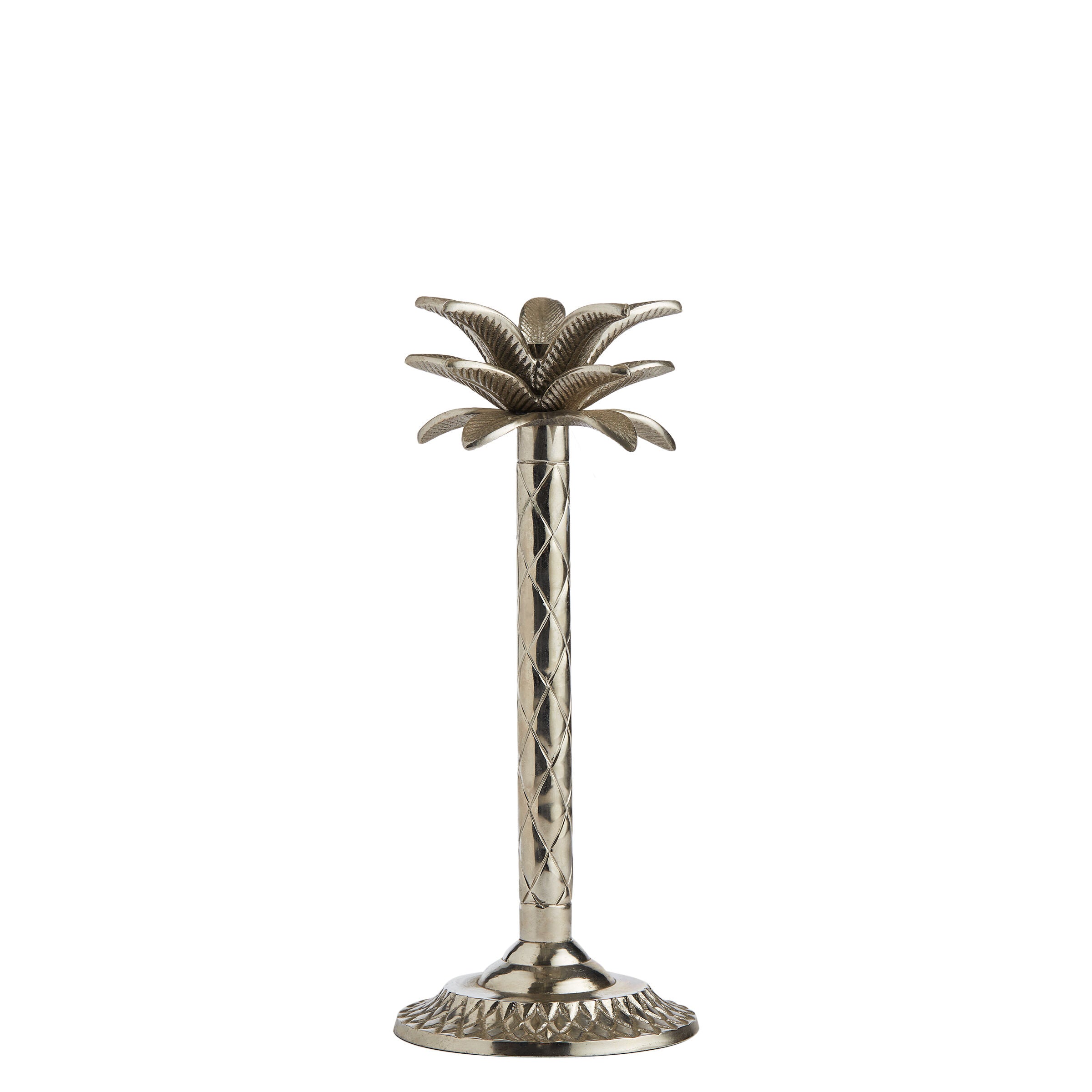 Medium Silver Palm Tree Candlestick Holder - Candle Holders - Wild at Heart - Wild at Heart