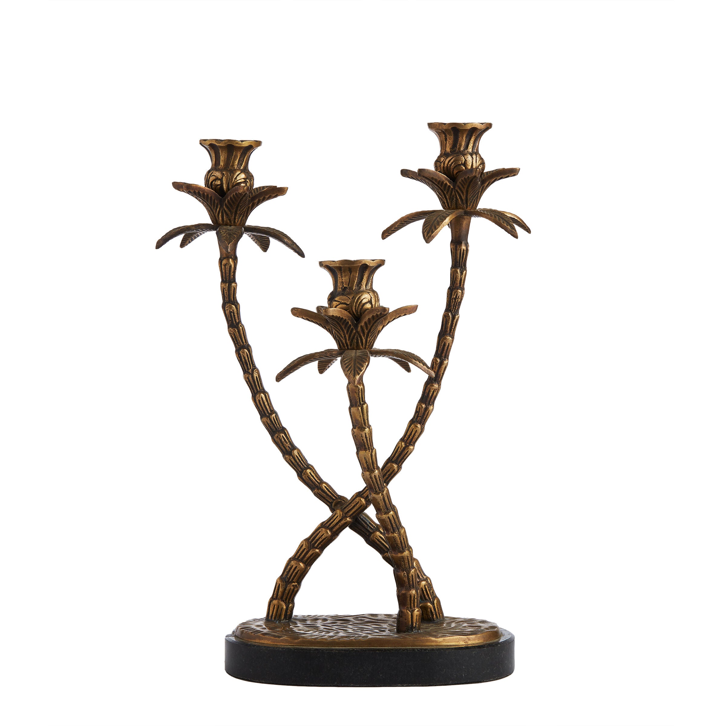 Brass Three Tree Candlestick Holder - Candle Holders - Wild at Heart - Wild at Heart