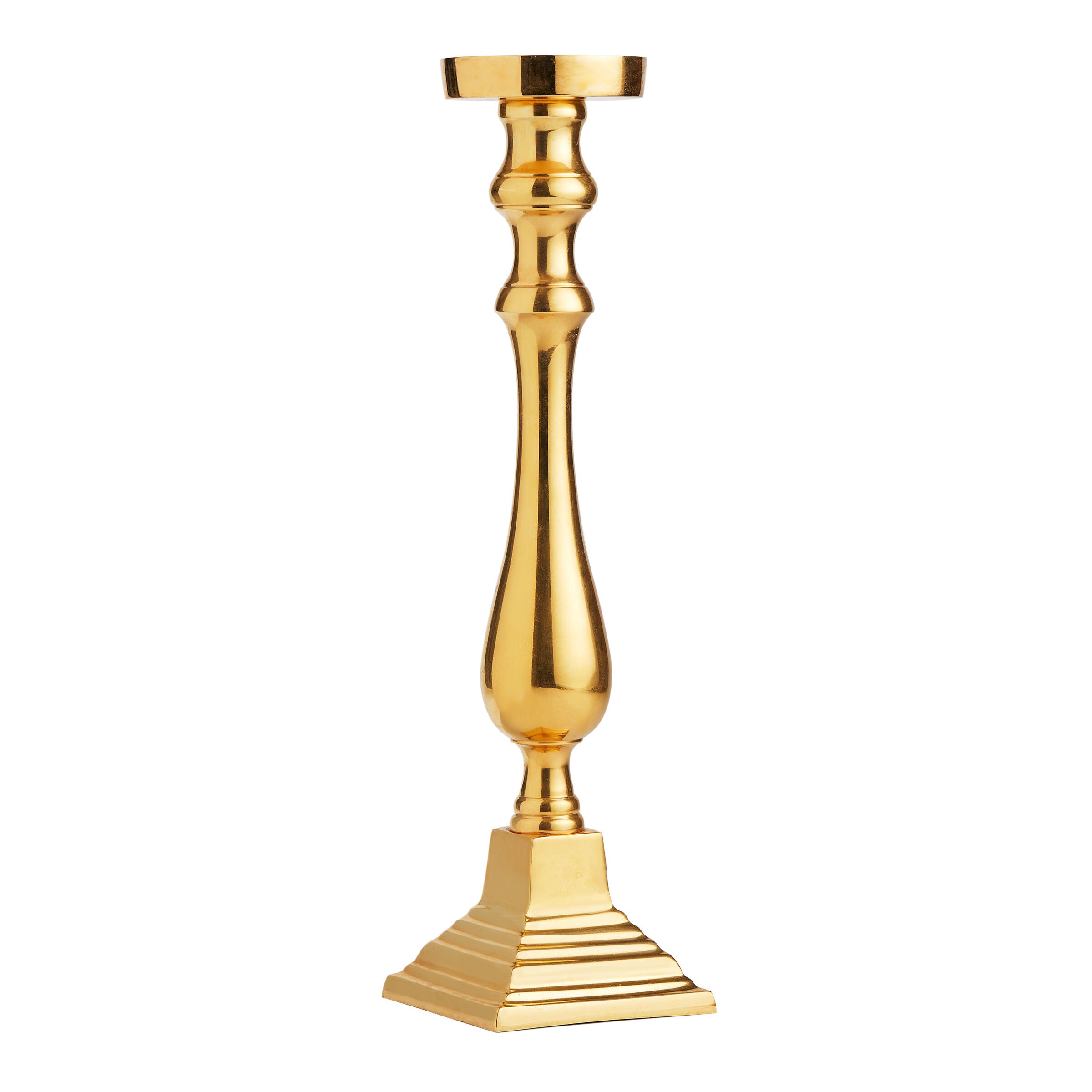 Single Shiny Gold Candlestick Holder - Candle Holders - Wild at Heart - Wild at Heart