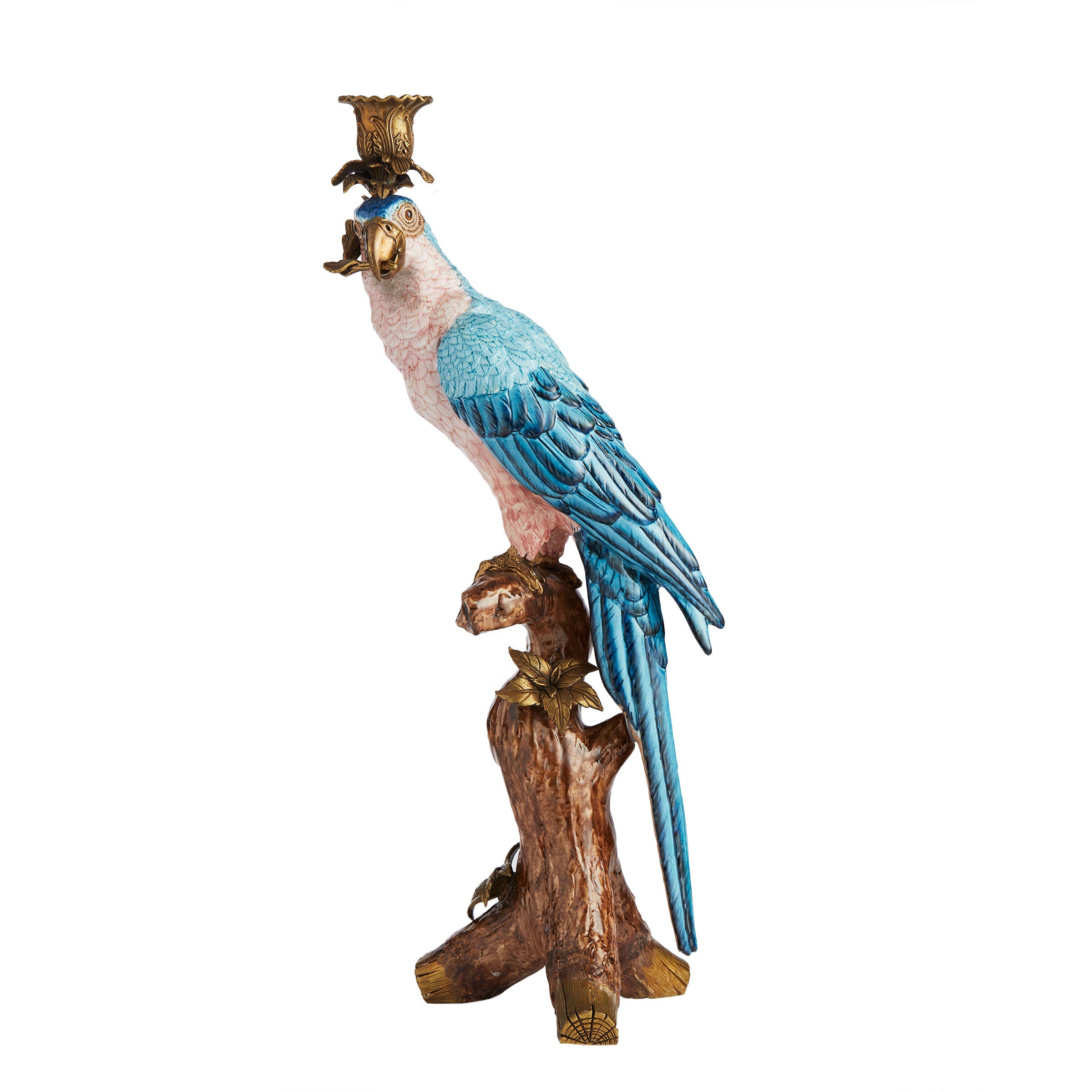 Blue & Pink Parrot Candlestick - Candle Holders - Wild at Heart - Wild at Heart