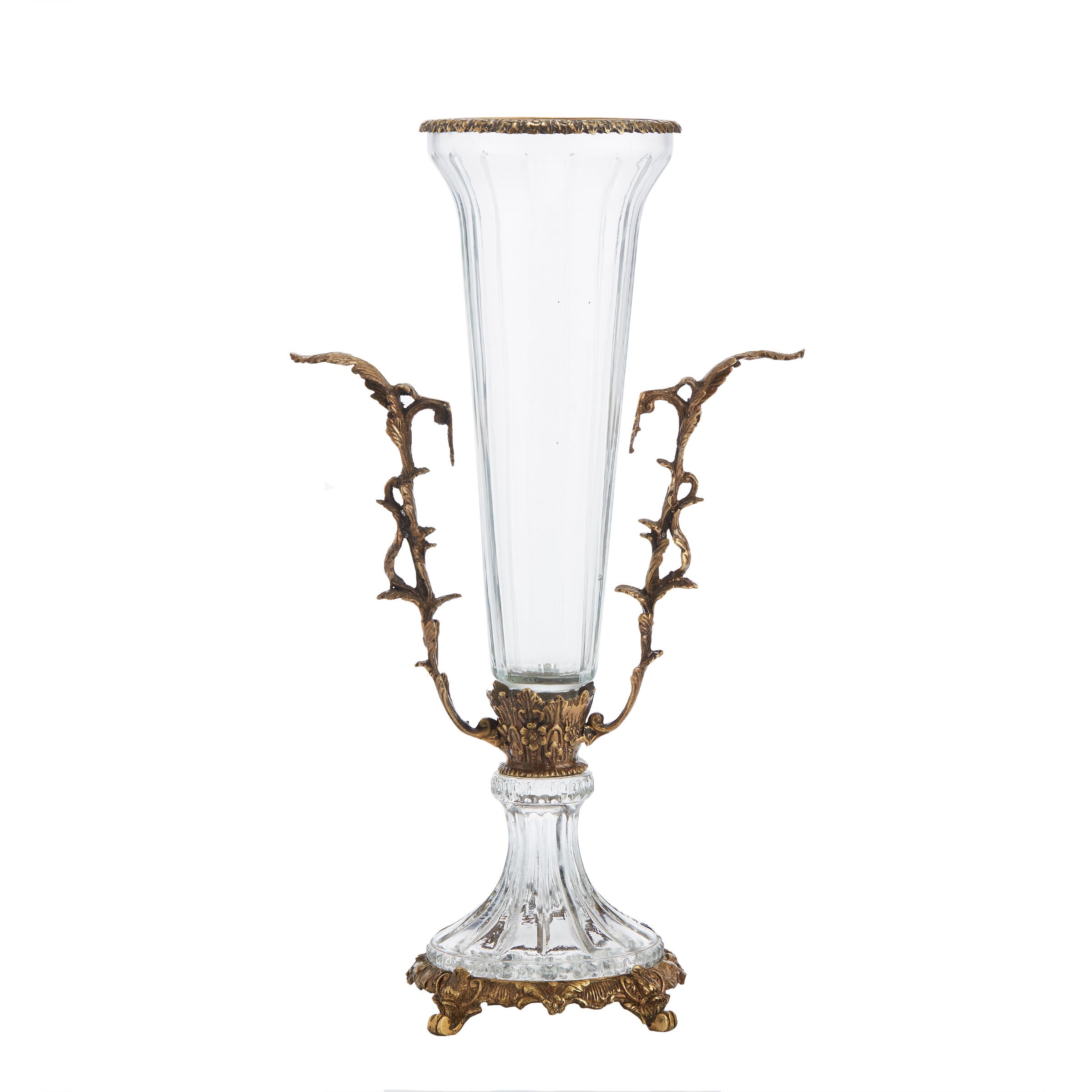 Glass & Gold Edge Urn Vase - Urns - Wild at Heart - Wild at Heart