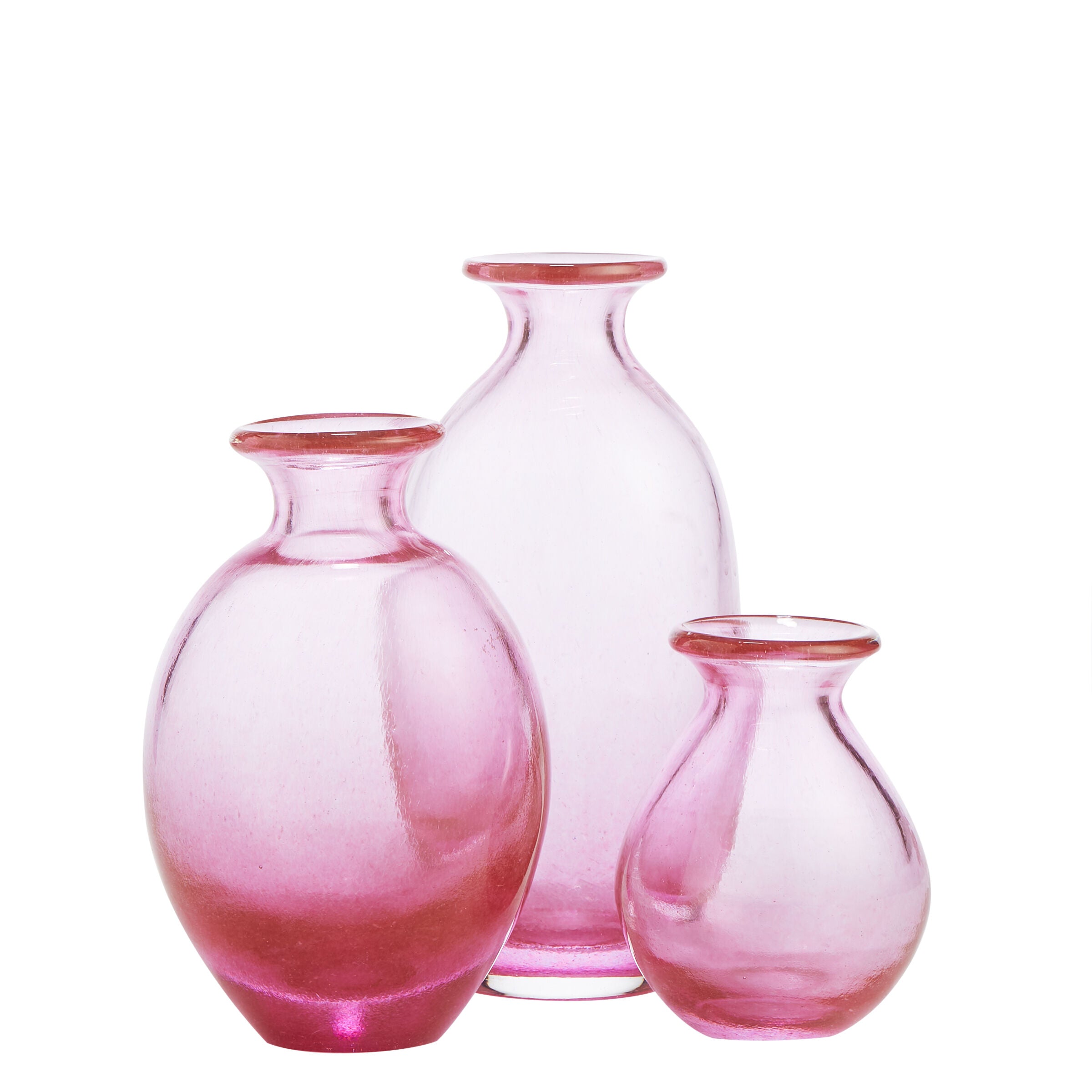Glass Pink Bud Vases - Bud Vases - Wild at Heart - Wild at Heart