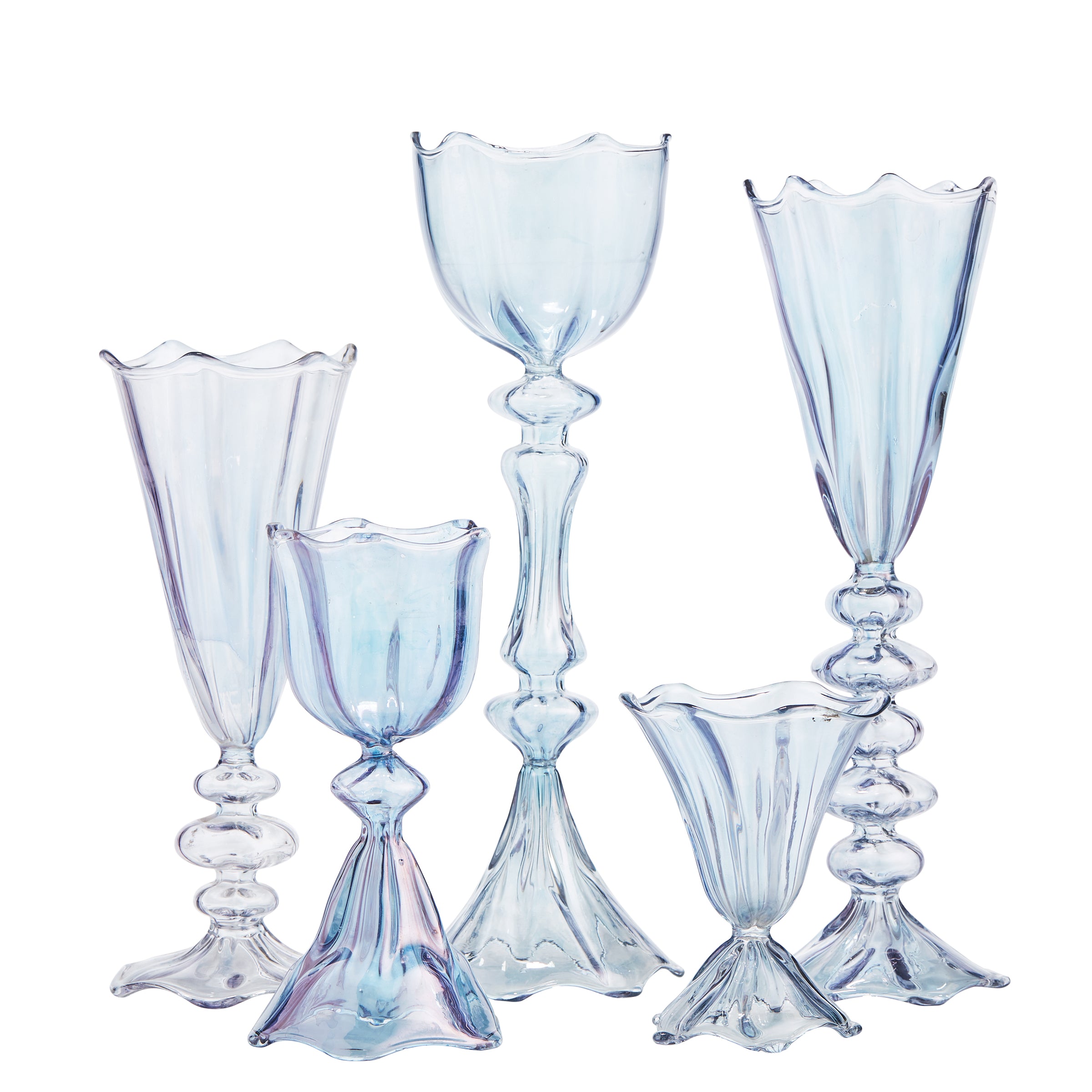 Tall Light Blue Tulip Vases - Vase - Wild at Heart - Wild at Heart