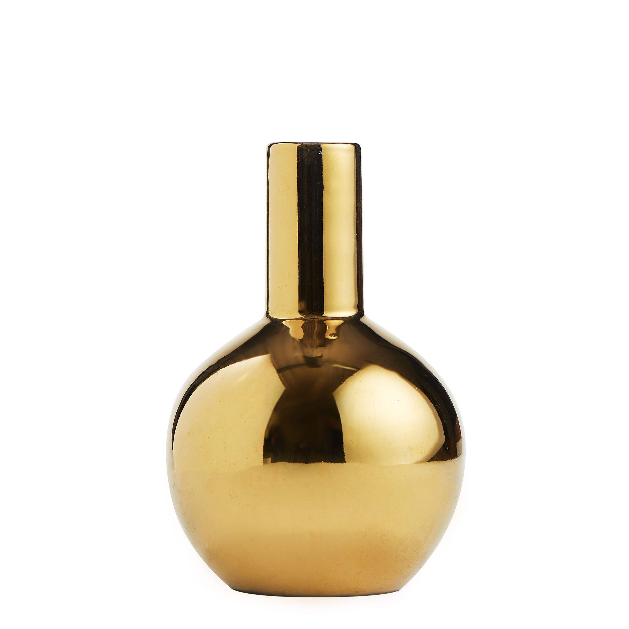 Shiny Gold Bottle - Bud Vases - Wild at Heart - Wild at Heart