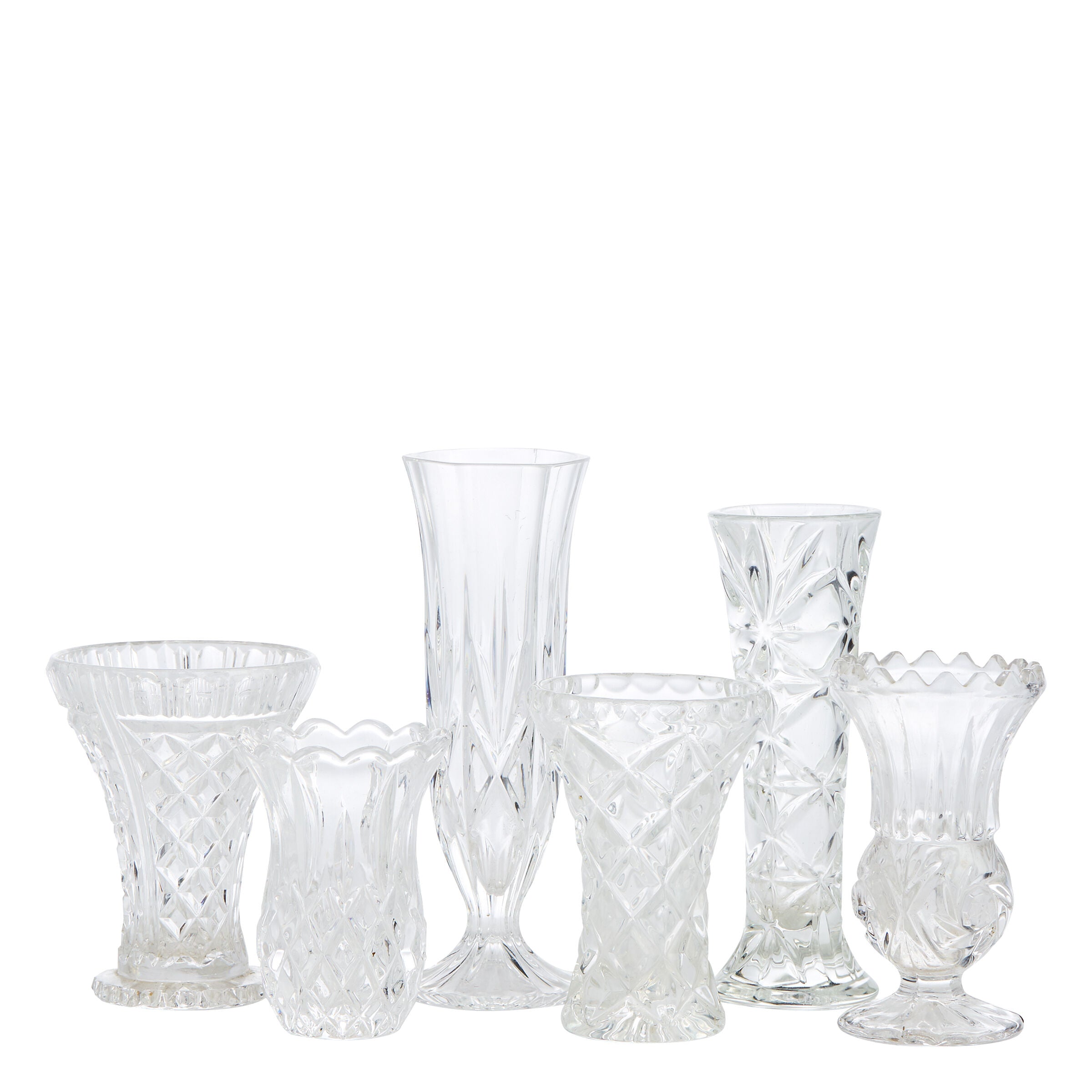 Small Vintage Crystal Bud Vases - Bud Vases - Wild at Heart - Wild at Heart