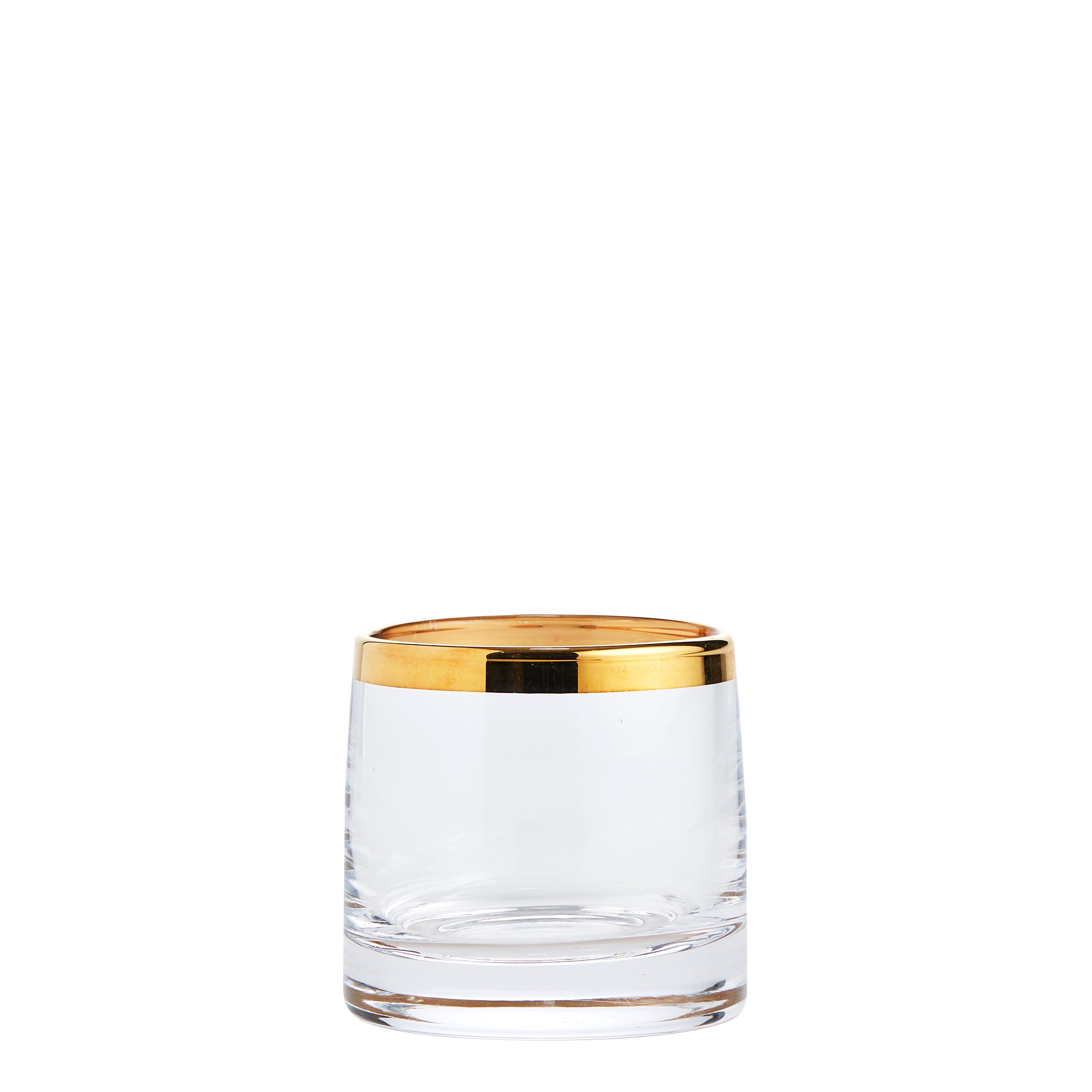 Clear Glass Tealight with gold rim - Tealight - Wild at Heart - Wild at Heart