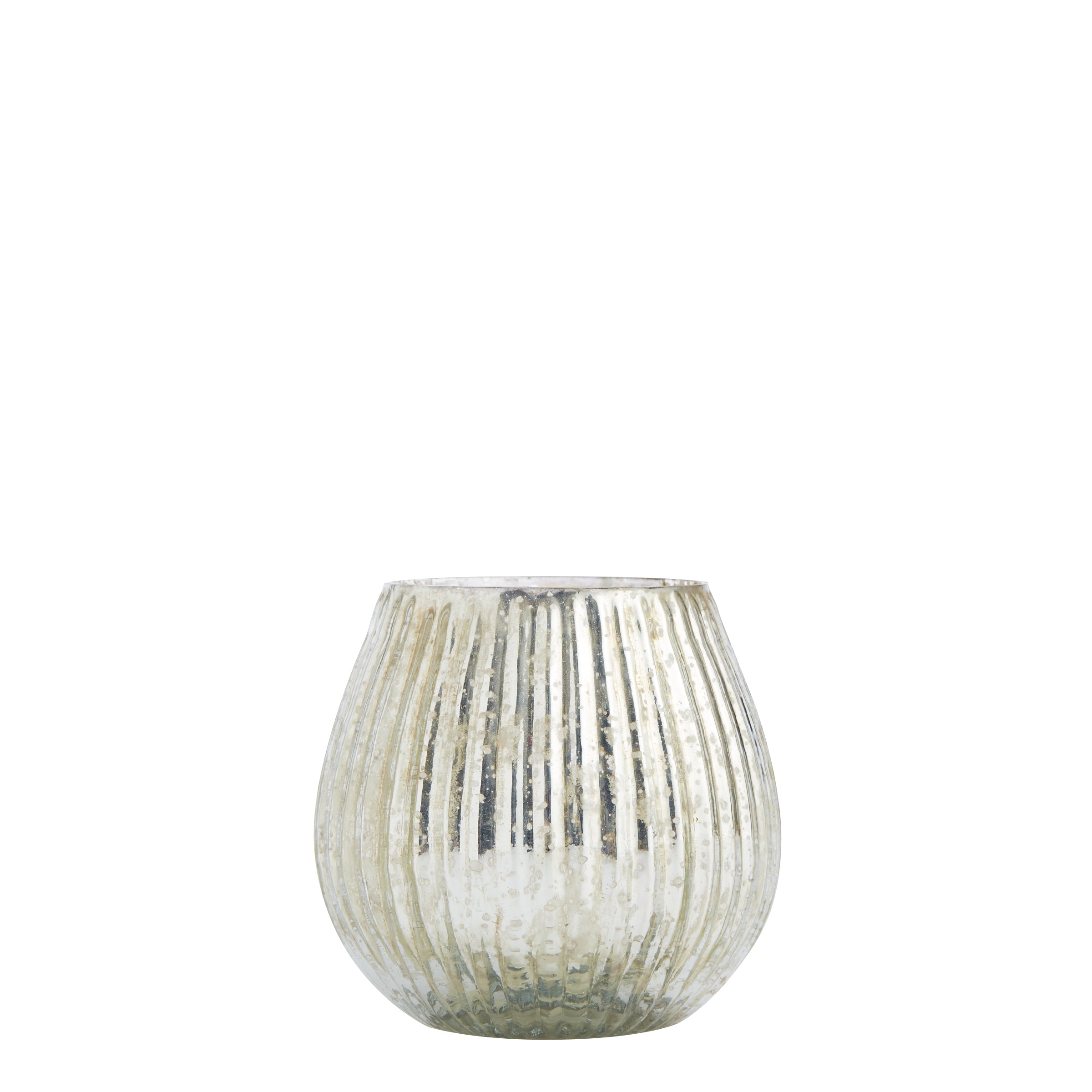 Round Ribbed Speckled Silver Tealight - Tealight - Wild at Heart - Wild at Heart