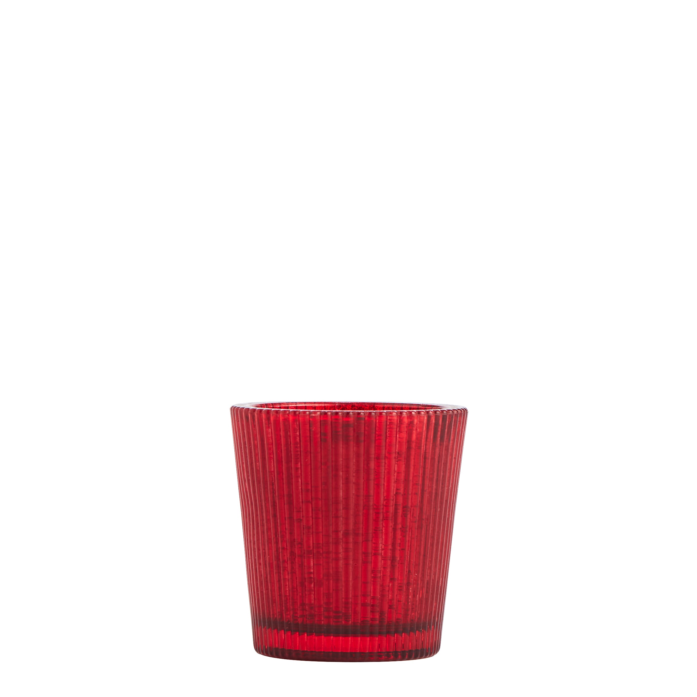 Red Ribbed Glass Tealight - Tealight - Wild at Heart - Wild at Heart