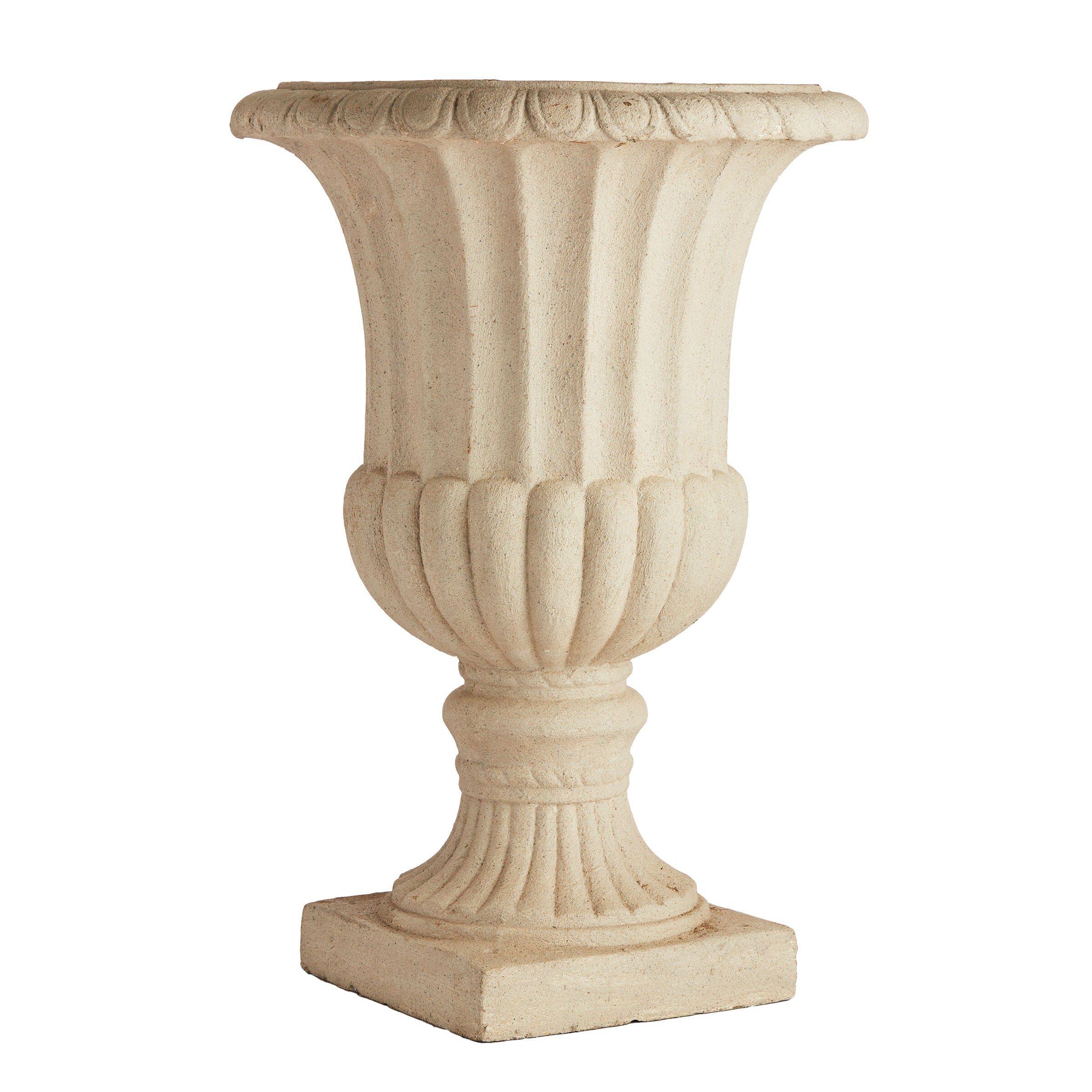 Tall Ribbed Stone Urn - Urns - Wild at Heart - Wild at Heart