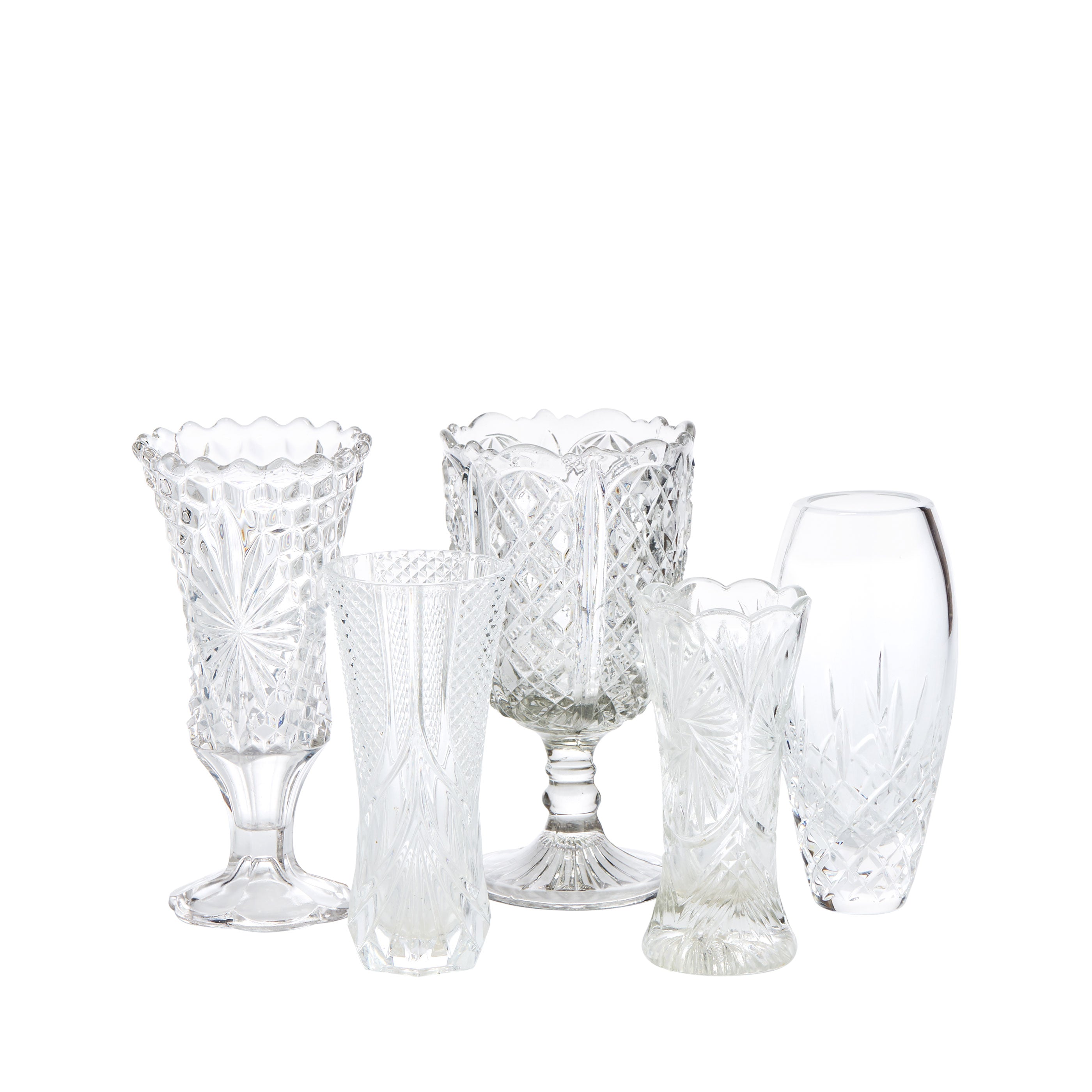 Mixed Small Crystal Vases for Hire - 069