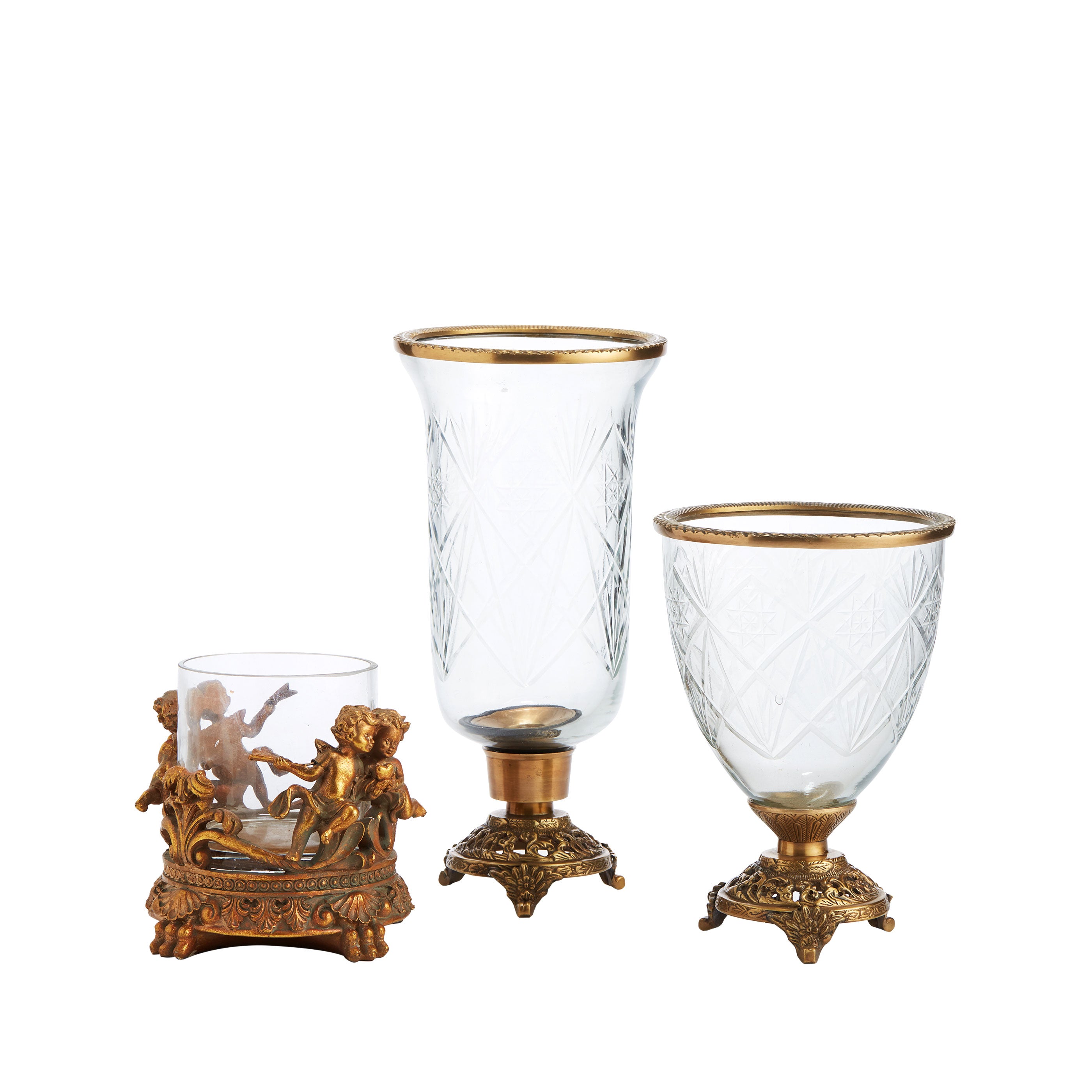 Mixed Gold Crystal Vases for Hire - 126