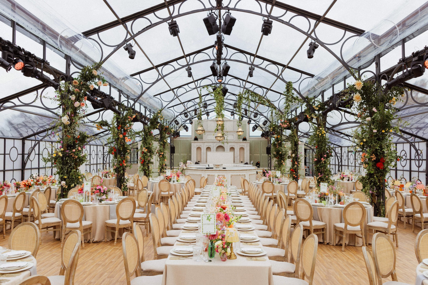 wedding breakfast - tables with flowers on them