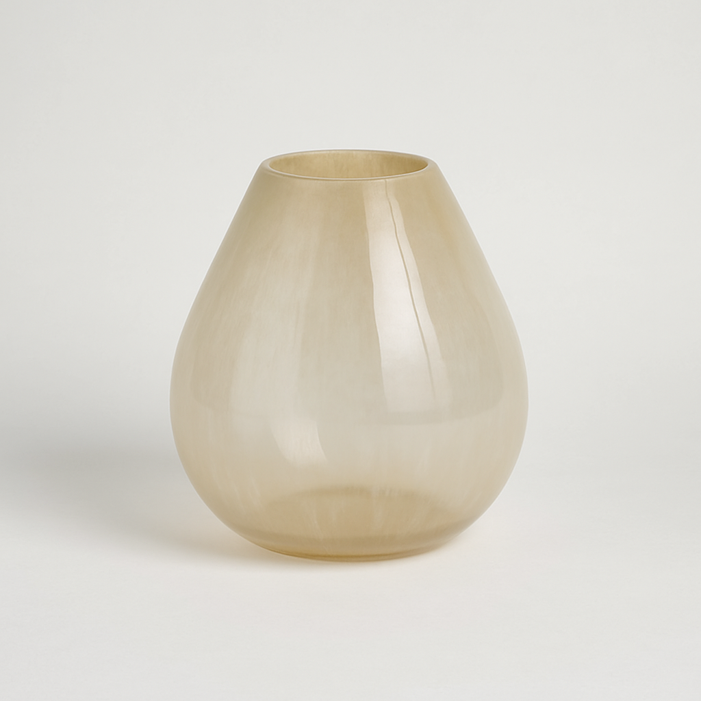 Large Beige Bell Glass Vase