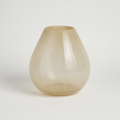Large Beige Bell Glass Vase