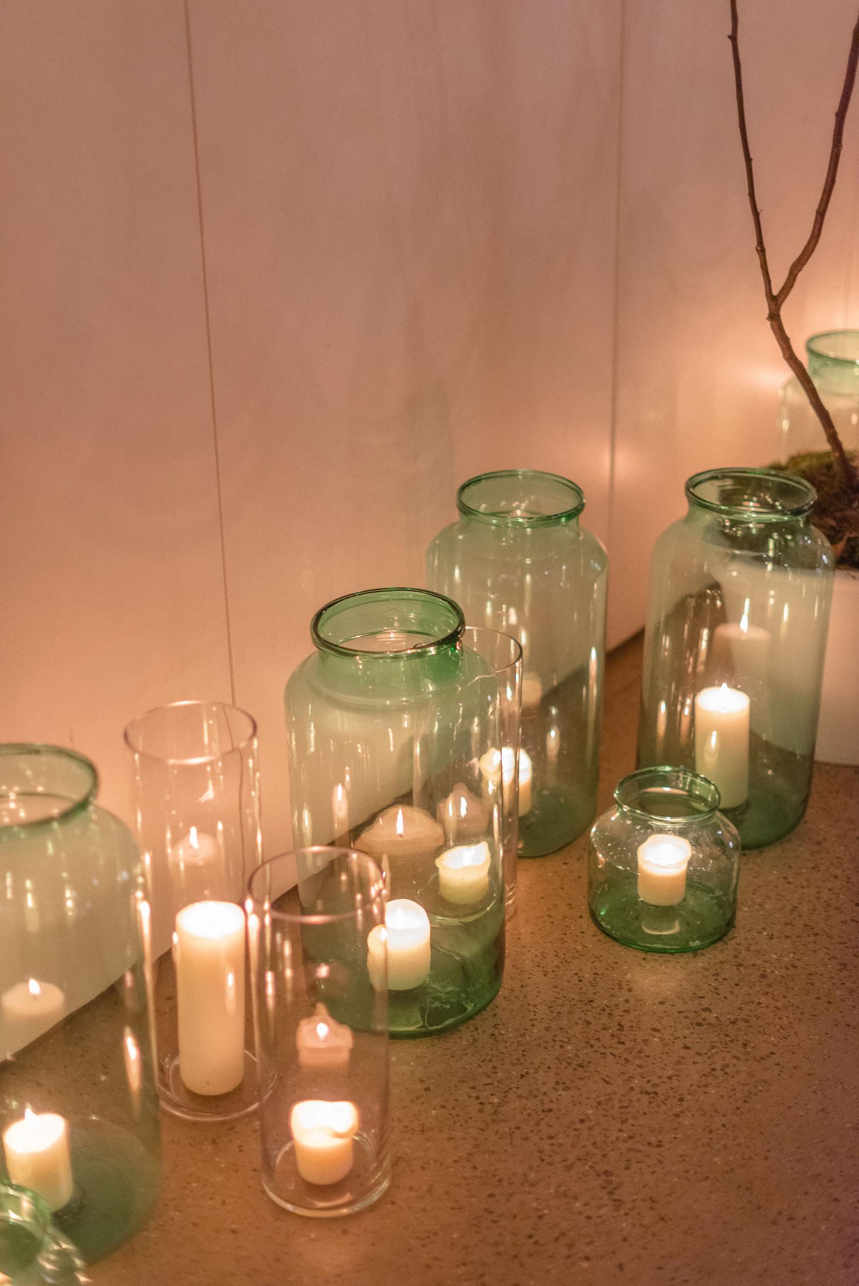Large Green Glass Vase for Hire - 243