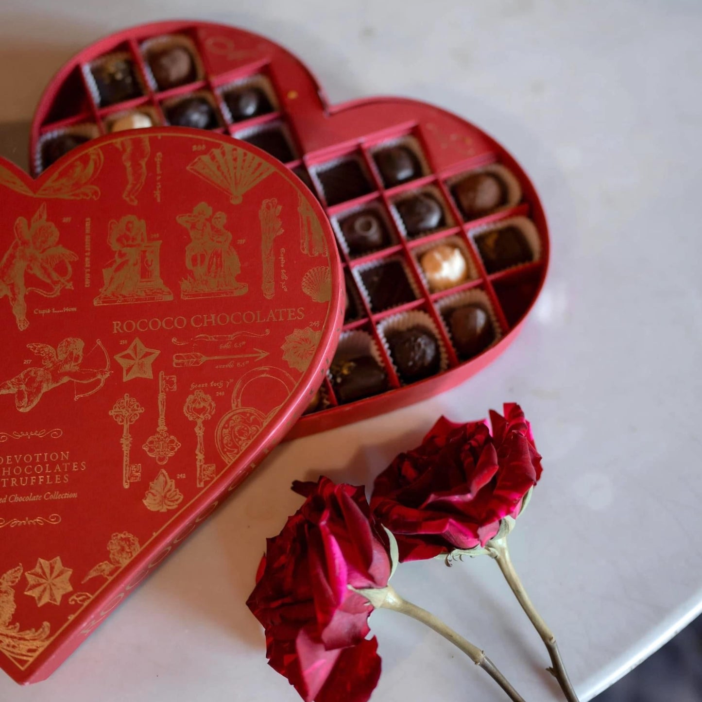 Rococo Devotion of Chocolates and Truffles Heart (36pc)