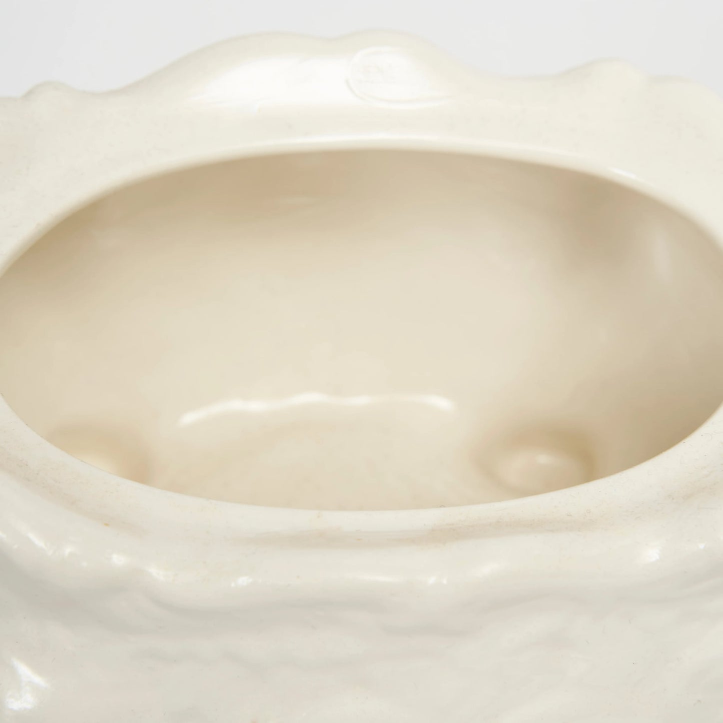 White Patterned Boat Bowl