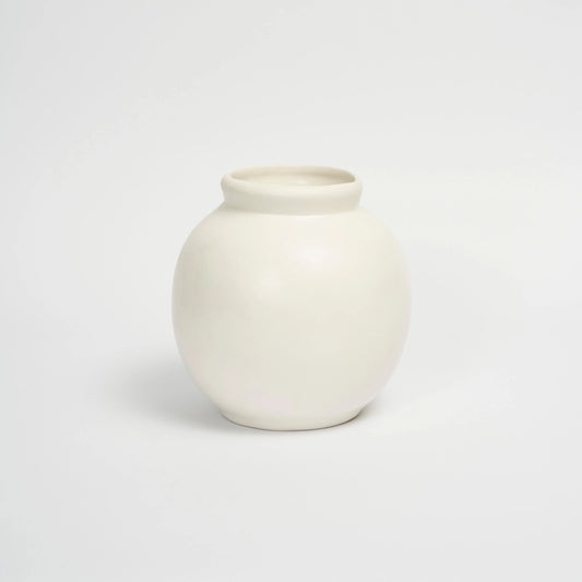 White Round Vase