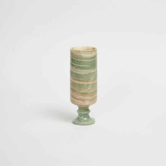 Antique Light Green Marble Fluted Vase