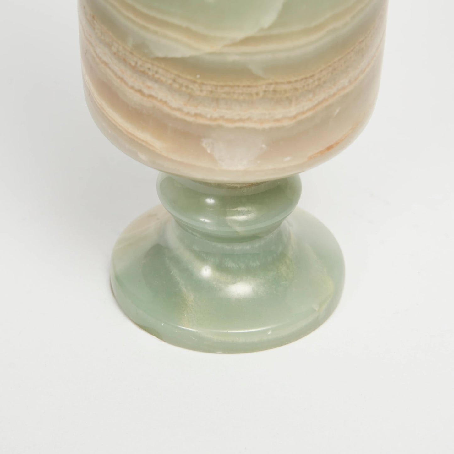 Antique Light Green Marble Fluted Vase