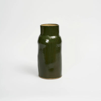 MW. Ceramics Glossy Dark Green Vase