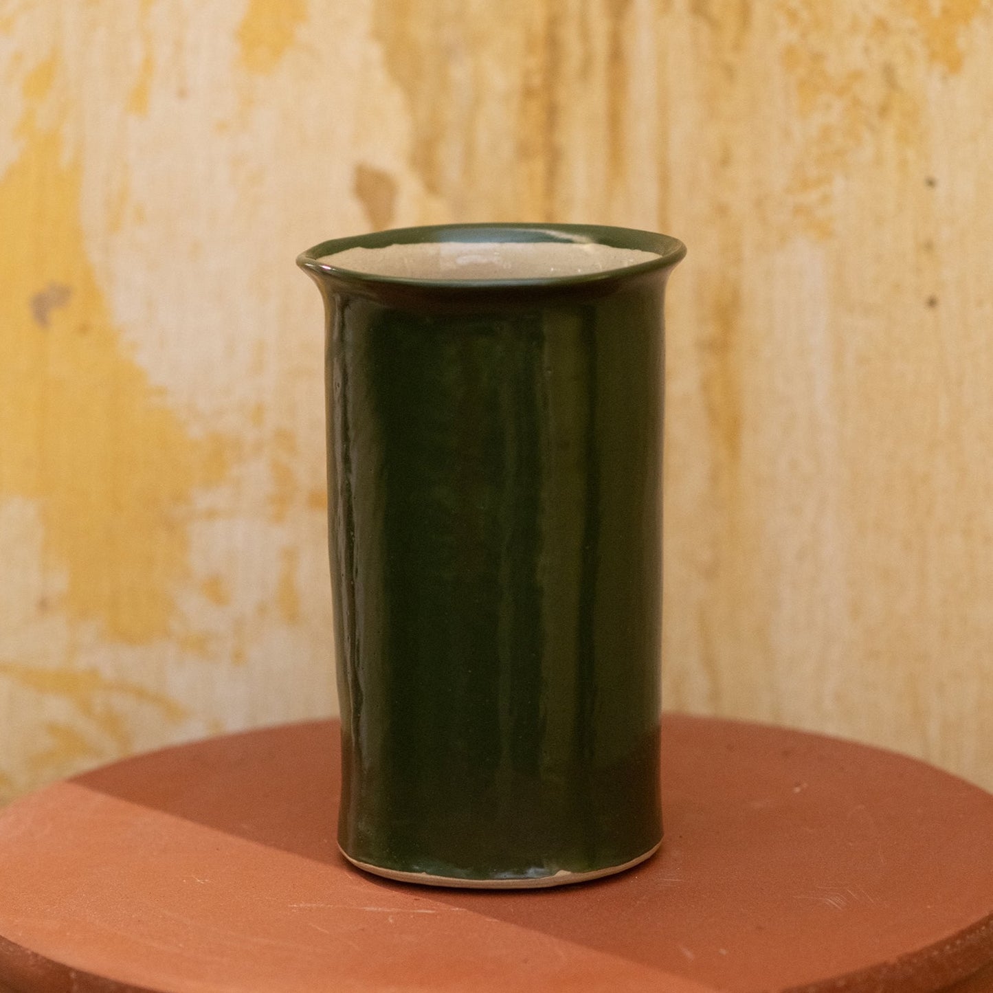 Small Glossy Dark Green Vase