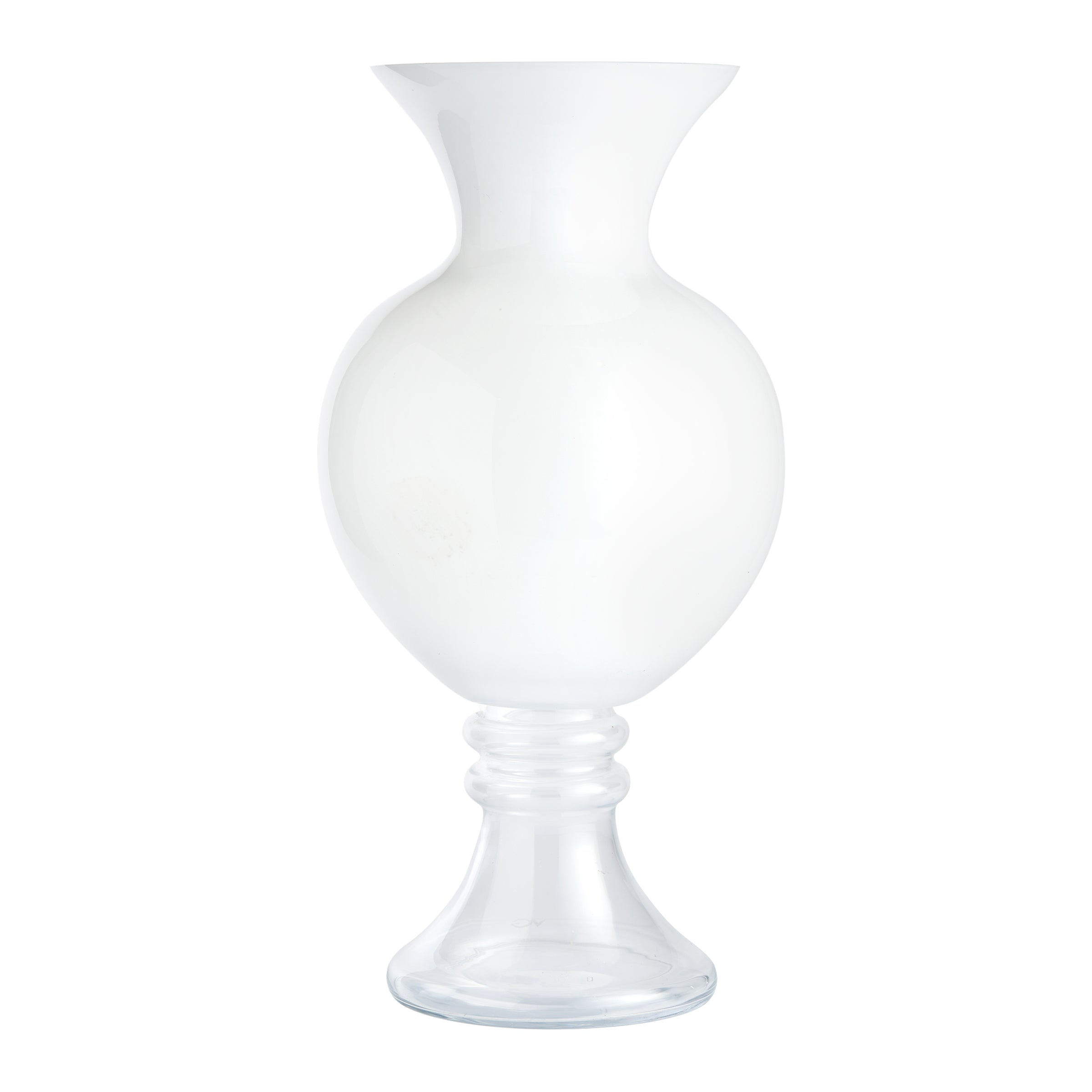 Large White Bulb Glass Vase - Vase - Wild at Heart - Wild at Heart