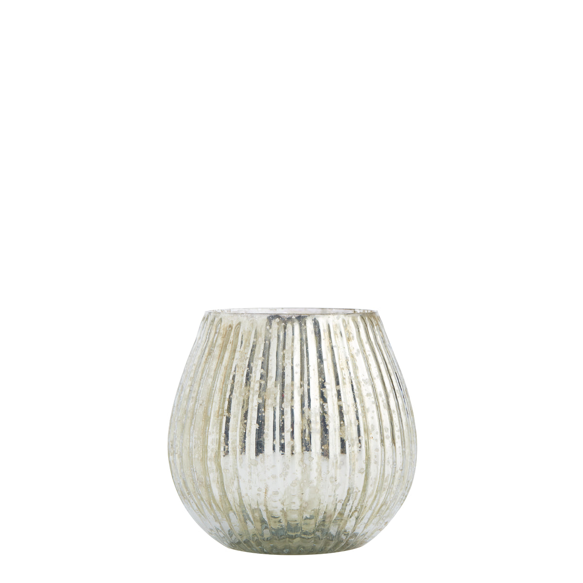 Round Ribbed Speckled Silver Tealight for Hire - 263 | Wild at Heart