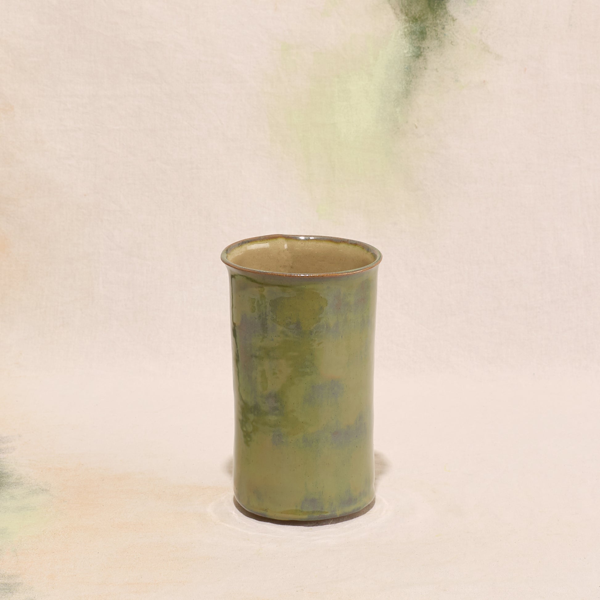 Small Green Glossy Vase by M.W. Ceramics