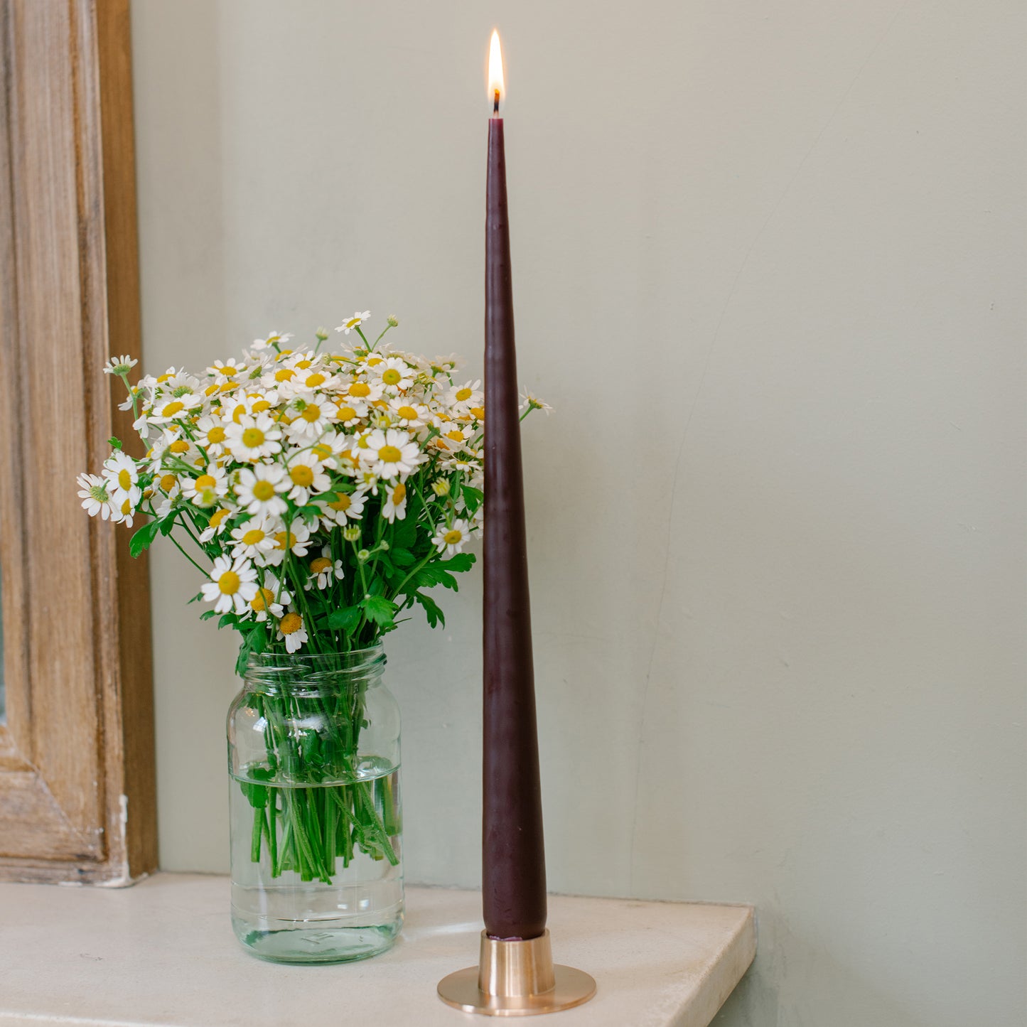 Set of 2 Aubergine Tapered Candles