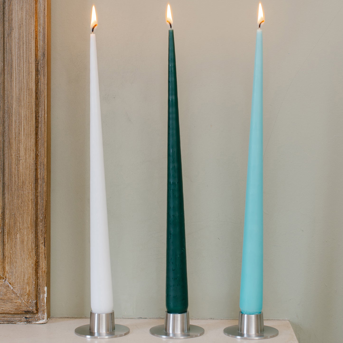 Set of 2 White Tapered Candles
