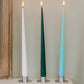 Set of 2 Dark Green Tapered Candles